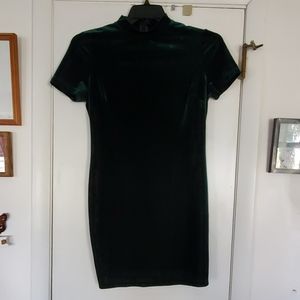 Green corduroy bodycon dress